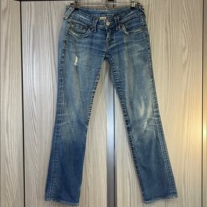 Vintage True Religion Section #502 Med Wash Distressed Jeans ~ 28